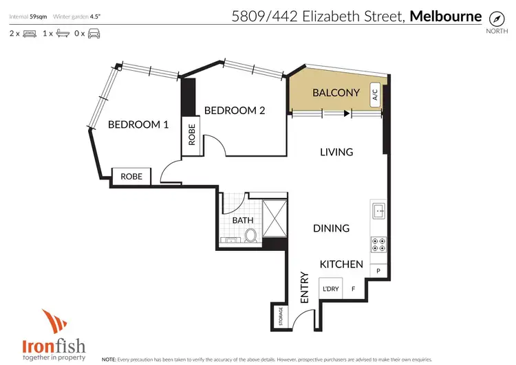 Floorplan of Homely apartment listing, 5809/442 Elizabeth St, Melbourne VIC 3000