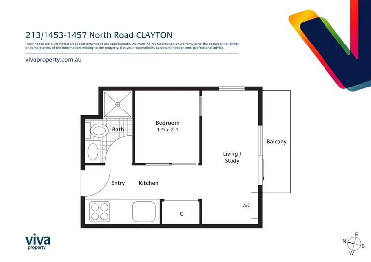Floorplan of Homely apartment listing, 213/1453-1457 North Road, Clayton VIC 3168