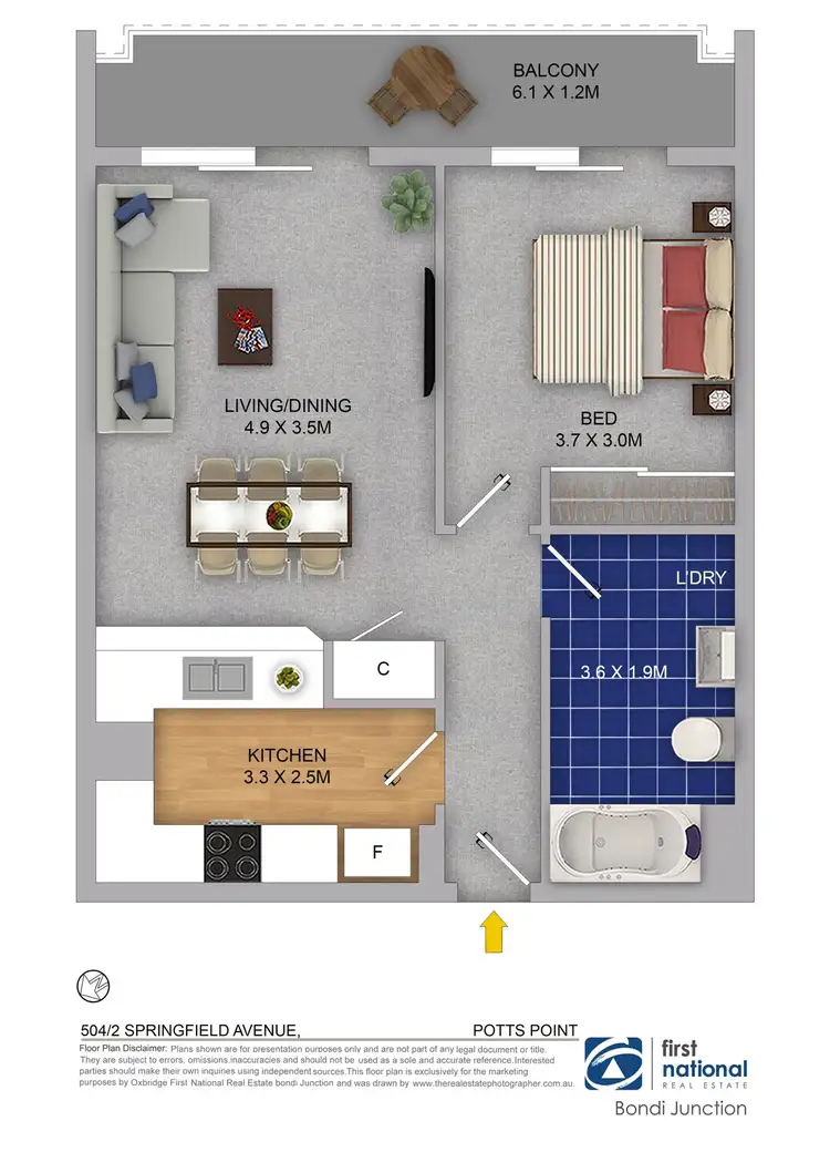 Floorplan of Homely apartment listing, 504/2 Springfield Avenue, Potts Point NSW 2011