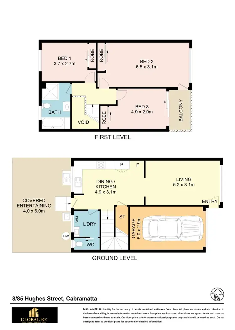 Floorplan of Homely townhouse listing, 8/85 Hughes Street, Cabramatta NSW 2166
