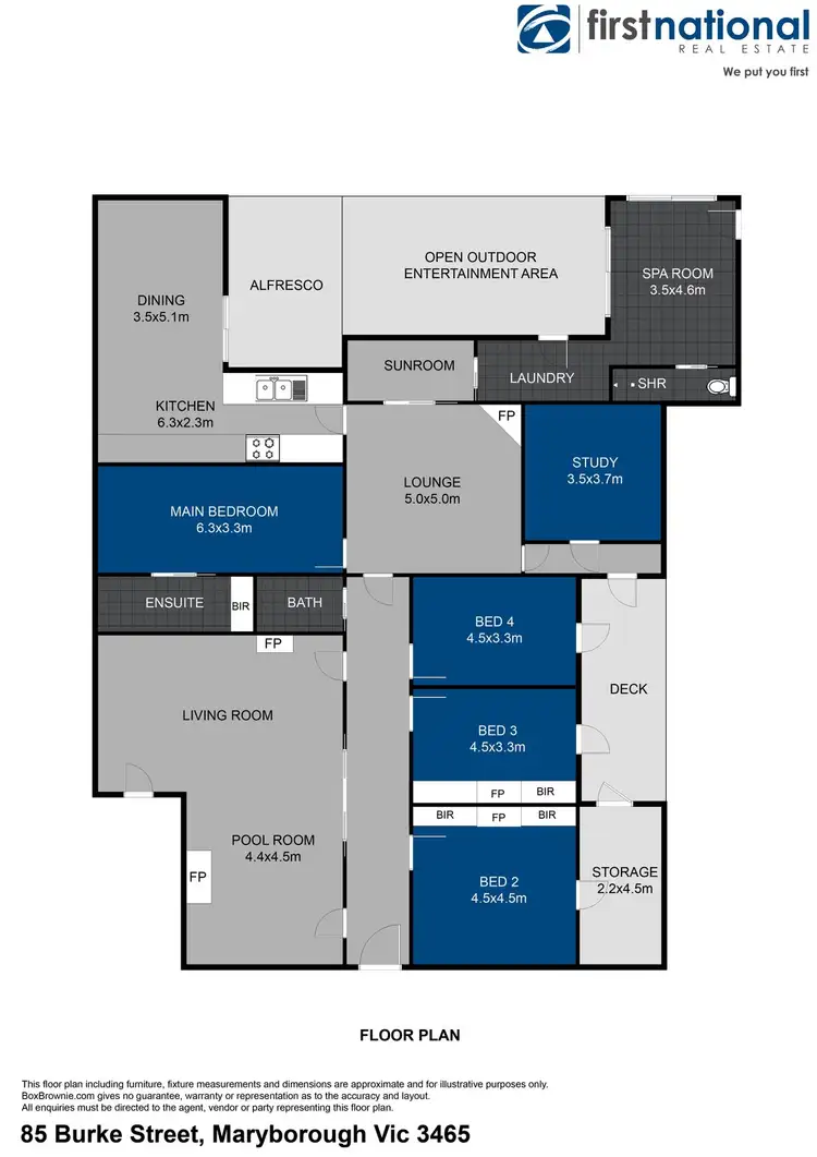Floorplan of Homely house listing, 85 Burke Street, Maryborough VIC 3465