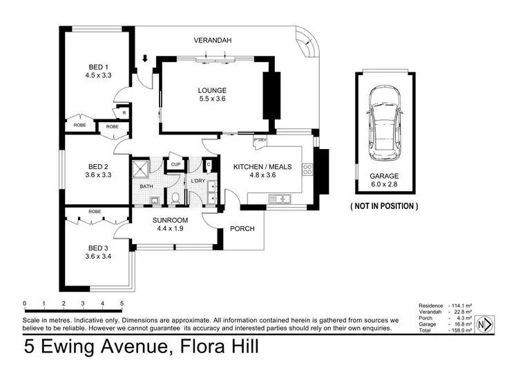 Floorplan of Homely house listing, 5 Ewing Avenue, Flora Hill VIC 3550