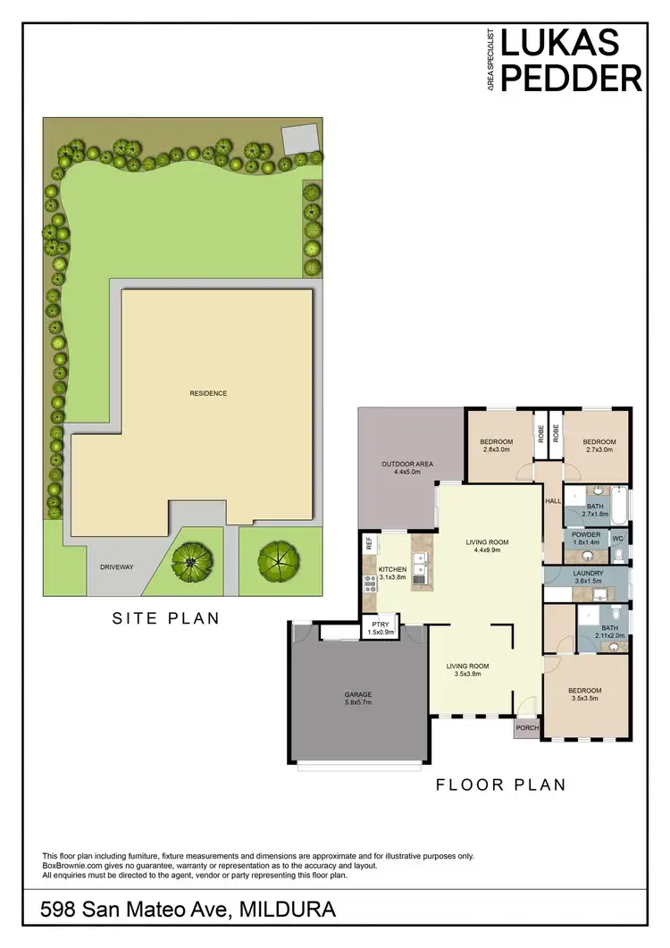 Floorplan of Homely house listing, 598 San Mateo Avenue, Mildura VIC 3500