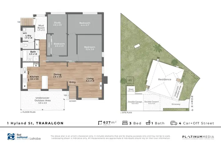 Floorplan of Homely house listing, 1 Hyland Street, Traralgon VIC 3844
