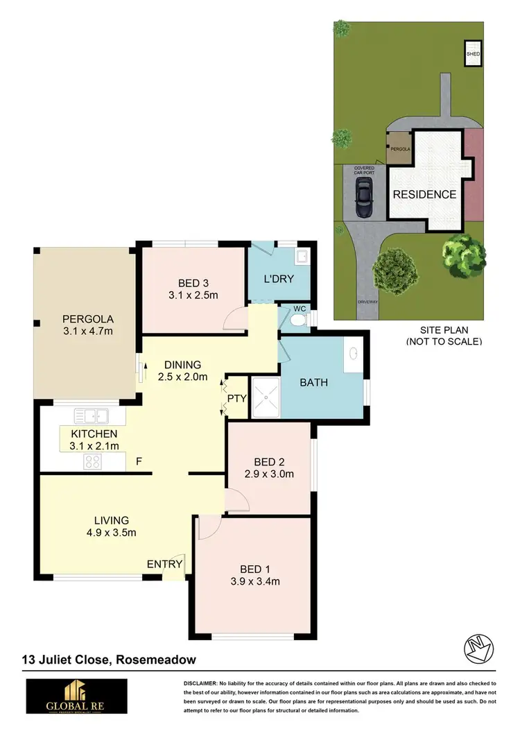 Floorplan of Homely house listing, 13 Juliet Close, Rosemeadow NSW 2560