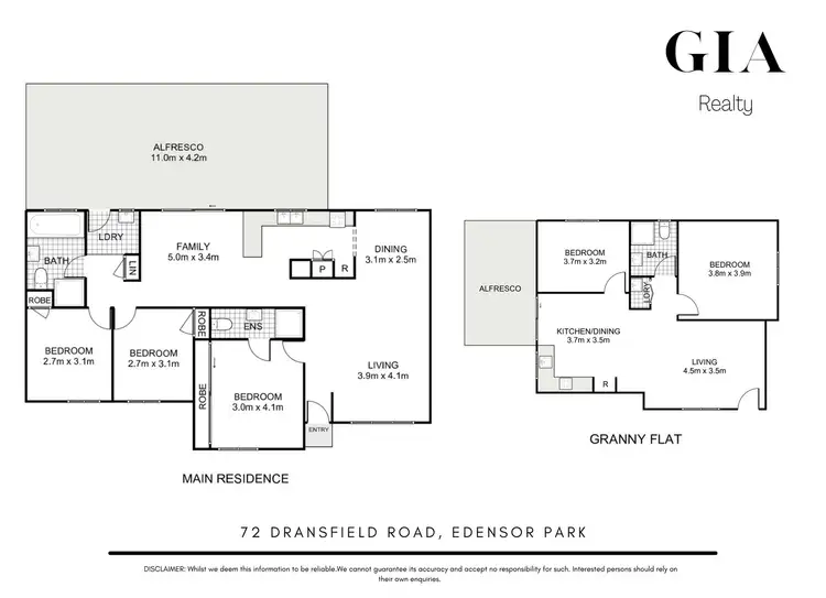 Floorplan of Homely house listing, 72 & 72A Dransfield Road, Edensor Park NSW 2176