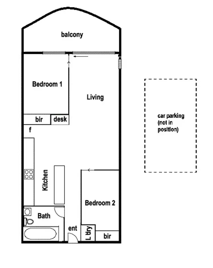 Floorplan of Homely apartment listing, 564/38 Mt Alexander Road, Travancore VIC 3032
