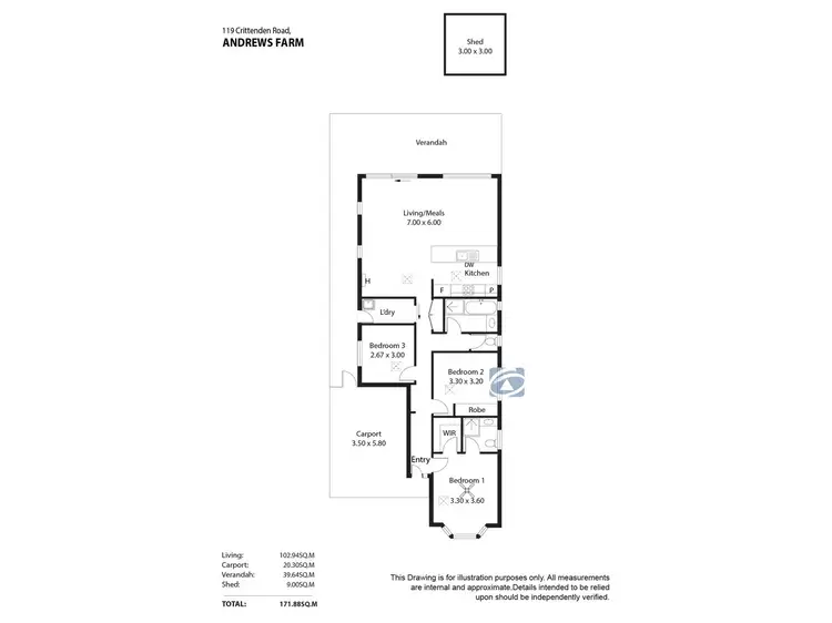 Floorplan of Homely house listing, 119 Crittenden Road, Andrews Farm SA 5114