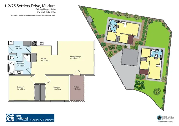 Floorplan of Homely unit listing, 1 & 2/25 Settlers Drive, Mildura VIC 3500