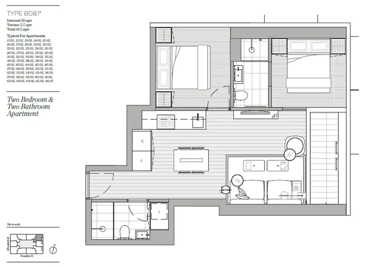 Floorplan of Homely apartment listing, 6102/462 Elizabeth Street, Melbourne VIC 3000