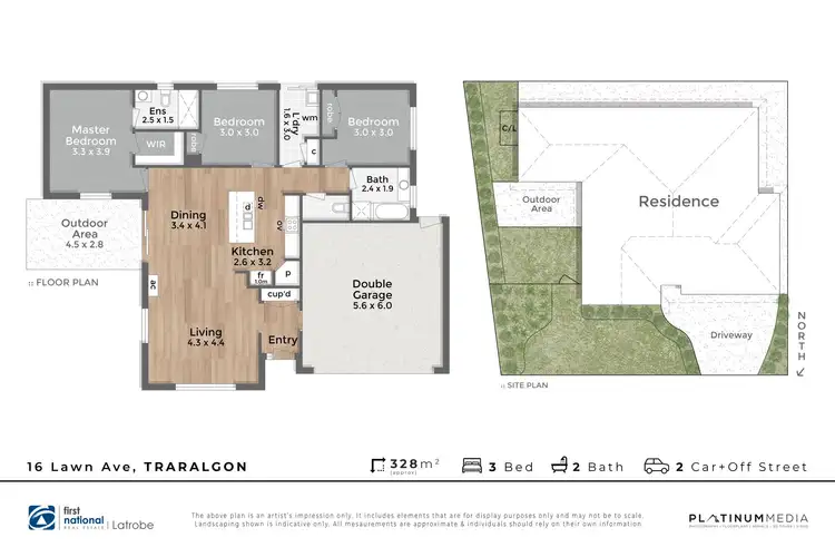 Floorplan of Homely house listing, 16 Lawn Avenue, Traralgon VIC 3844