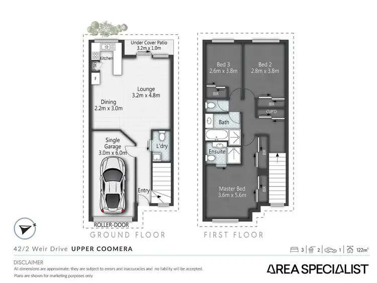 Floorplan of Homely townhouse listing, 42/2 Weir Drive, Upper Coomera QLD 4209