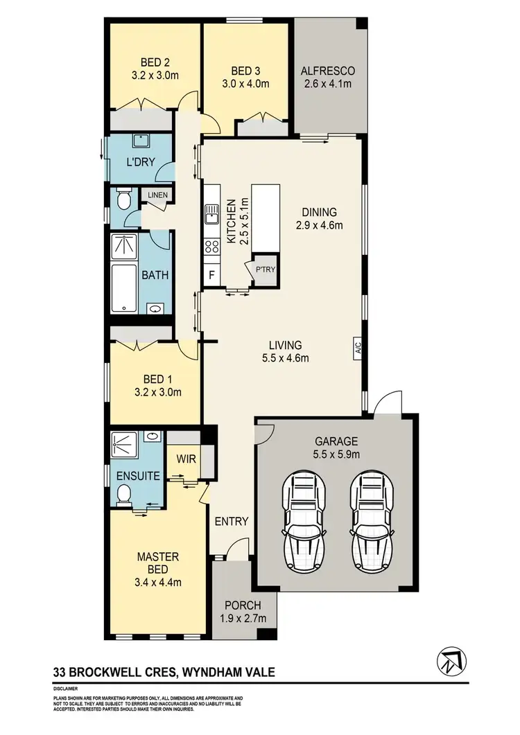 Floorplan of Homely house listing, 33 Brockwell Crescent, Manor Lakes VIC 3024