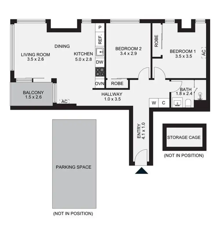 Floorplan of Homely apartment listing, 803/8 Pearl River Road, Docklands VIC 3008