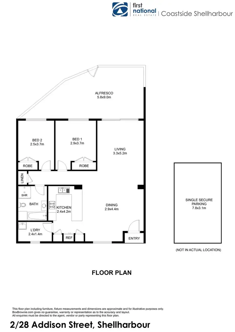 Floorplan of Homely unit listing, 2/28 Addison Street, Shellharbour NSW 2529