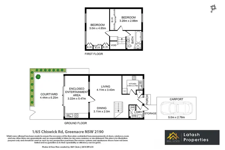 Floorplan of Homely townhouse listing, 1/65 Chiswick Road, Greenacre NSW 2190