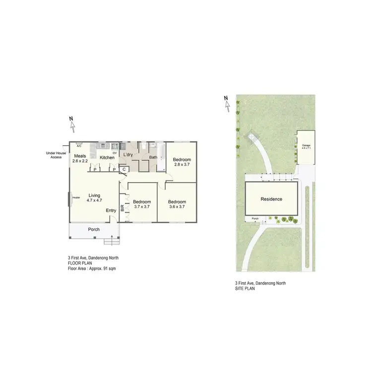 Floorplan of Homely house listing, 3 First Avenue, Dandenong North VIC 3175