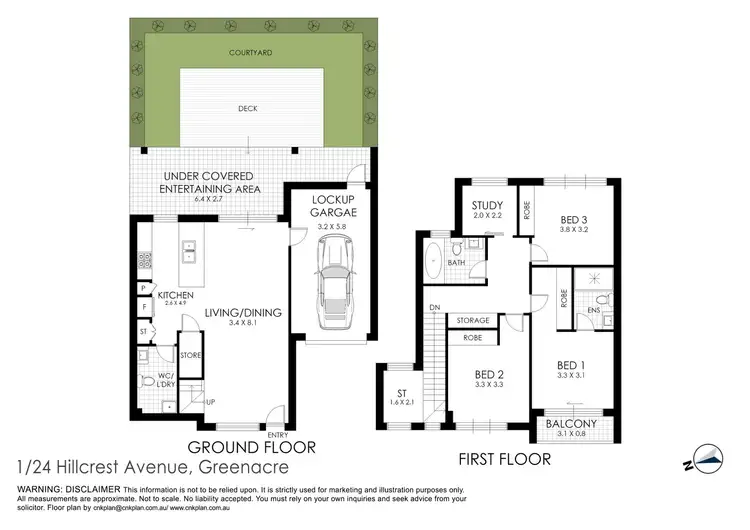 Floorplan of Homely townhouse listing, 1/24 Hillcrest Ave, Greenacre NSW 2190