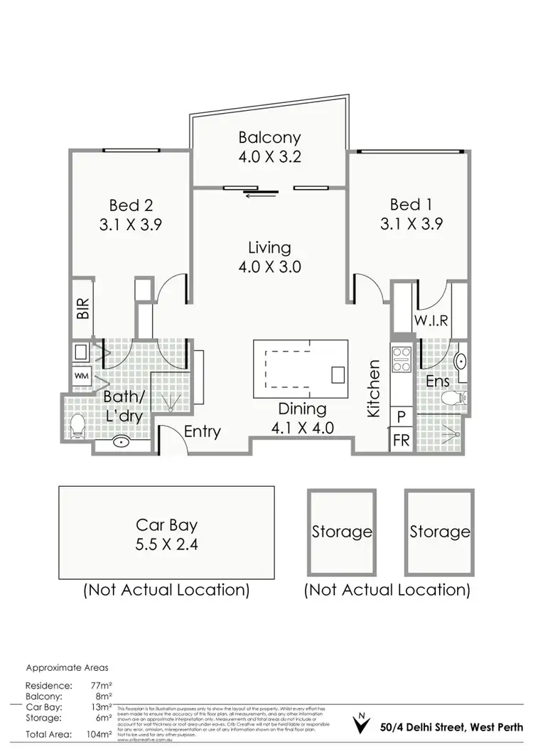 Floorplan of Homely apartment listing, 50/4 Delhi St, West Perth WA 6005