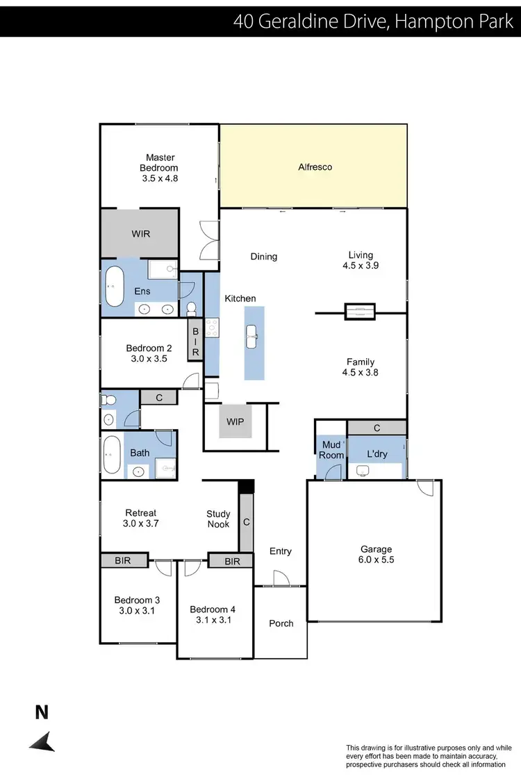 Floorplan of Homely house listing, 40 Geraldine Drive, Hampton Park VIC 3976