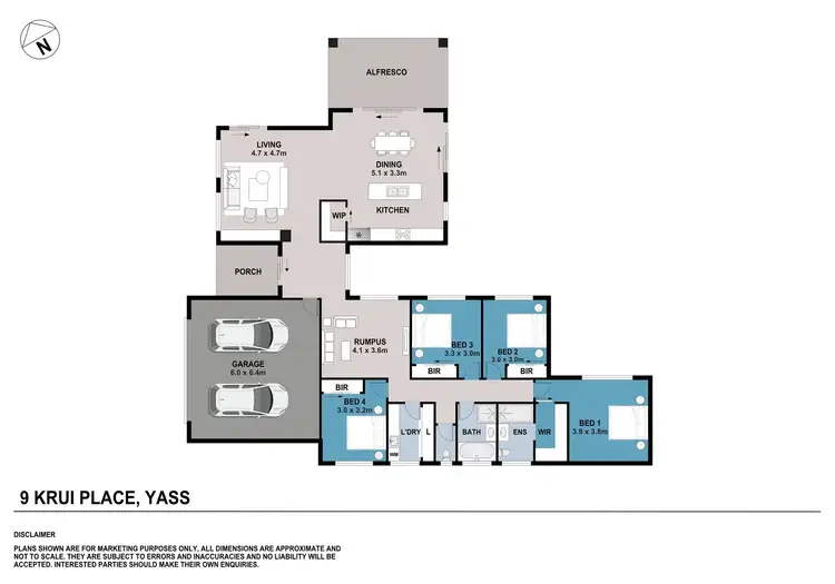 Floorplan of Homely house listing, 9 Krui Place, Yass NSW 2582