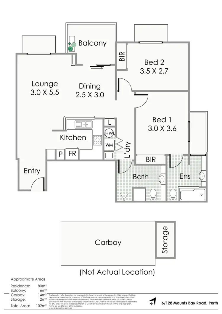 Floorplan of Homely apartment listing, 6/128 Mounts Bay Road, Perth WA 6000