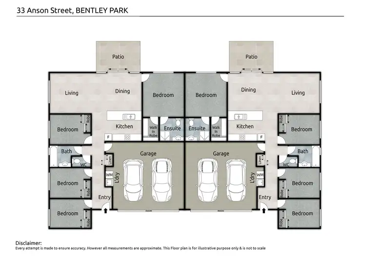 Floorplan of Homely semi-detached listing, 1 & 2/33 Anson Street, Bentley Park QLD 4869