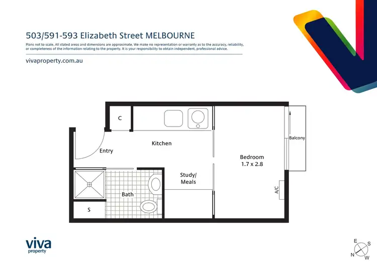 Floorplan of Homely apartment listing, 503/591 Elizabeth Street, Melbourne VIC 3000