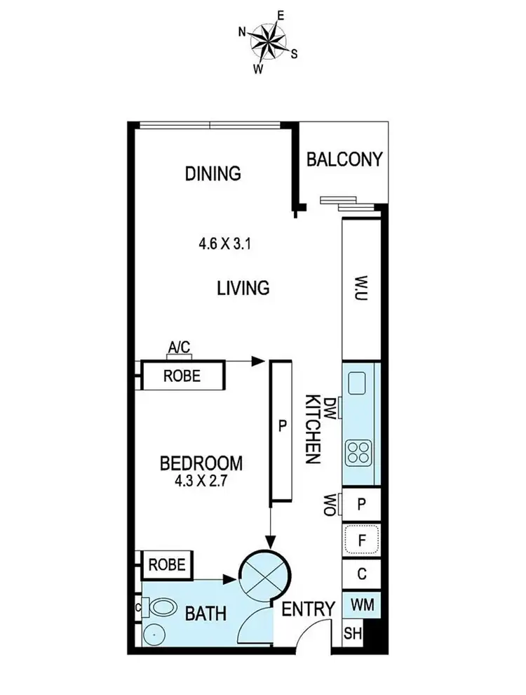 Floorplan of Homely apartment listing, 1010/22 Dorcas Street, Southbank VIC 3006