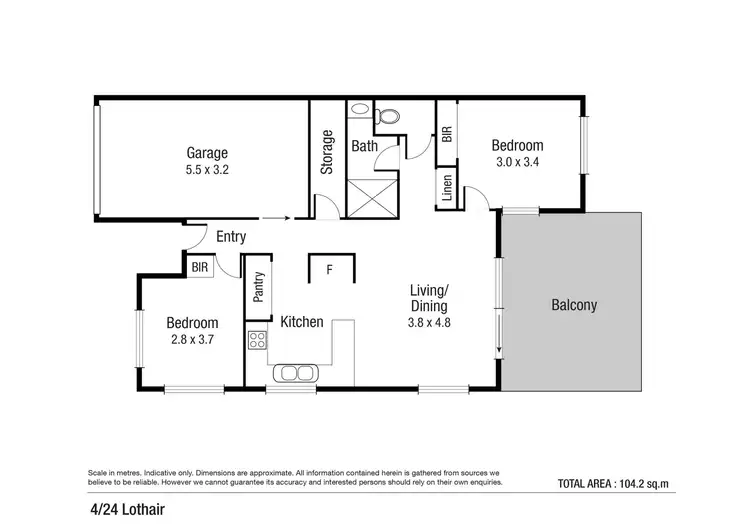 Floorplan of Homely unit listing, 4/24 Lothair Street, Pimlico QLD 4812