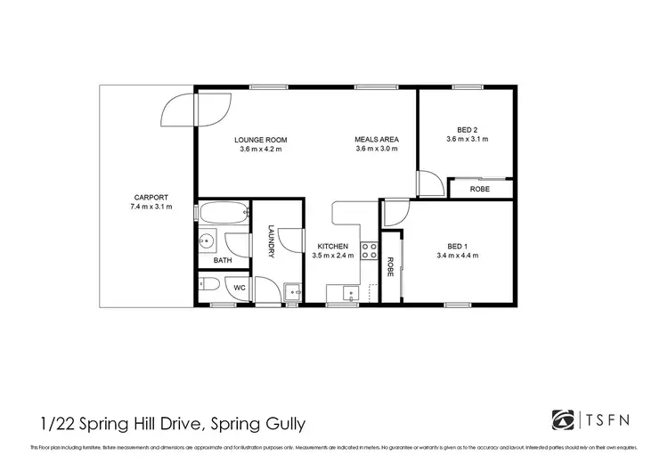 Floorplan of Homely unit listing, 1/22 Spring Hill Drive, Spring Gully VIC 3550