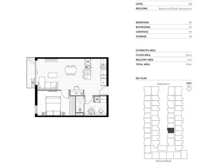 Floorplan of Homely apartment listing, 210/22 Barkly Street, Brunswick East VIC 3057