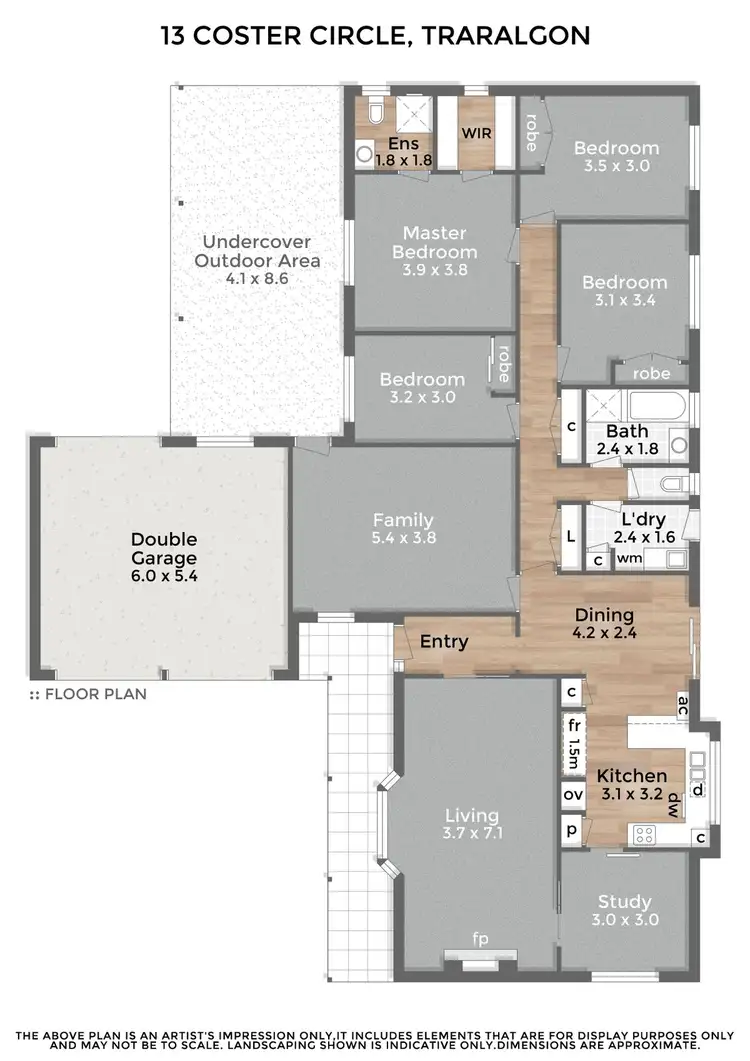 Floorplan of Homely house listing, 13 Coster Circle, Traralgon VIC 3844
