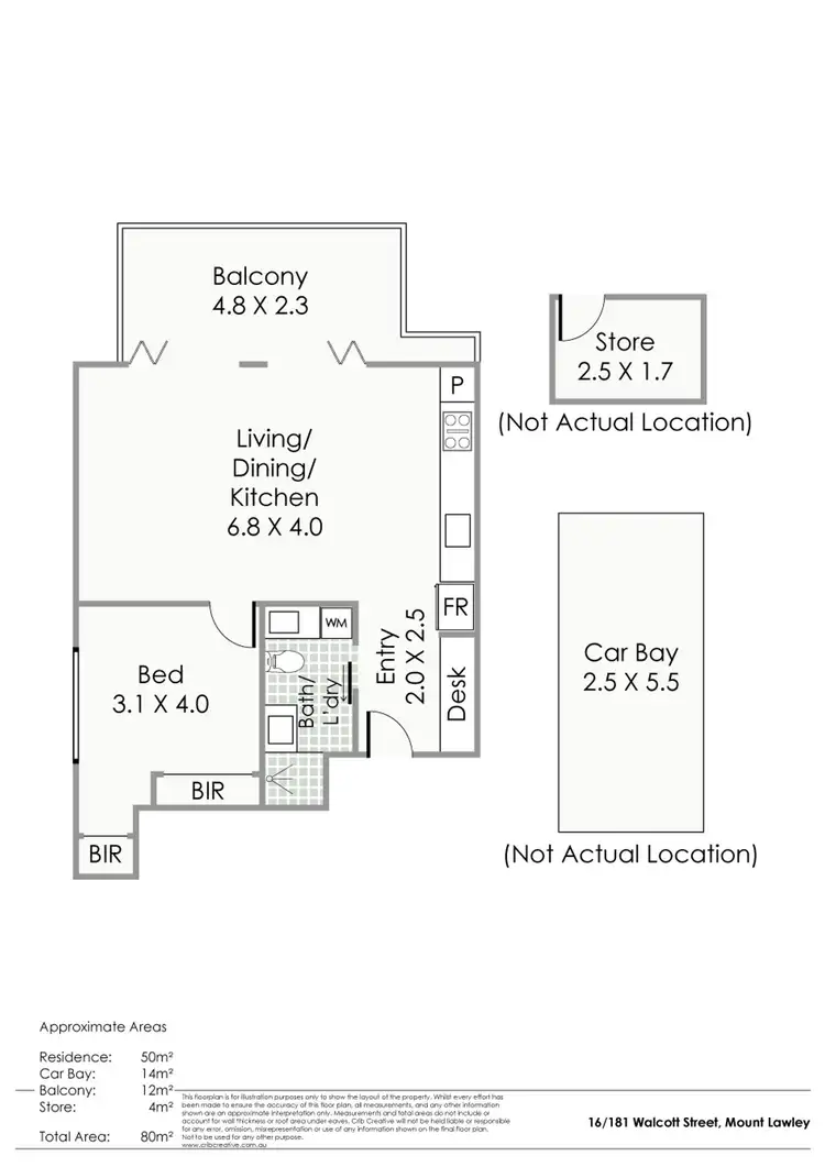 Floorplan of Homely apartment listing, 16/181 Walcott Street, Mount Lawley WA 6050