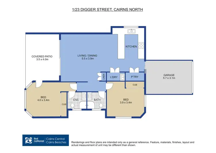 Floorplan of Homely unit listing, 1/23 Digger Street, Cairns North QLD 4870