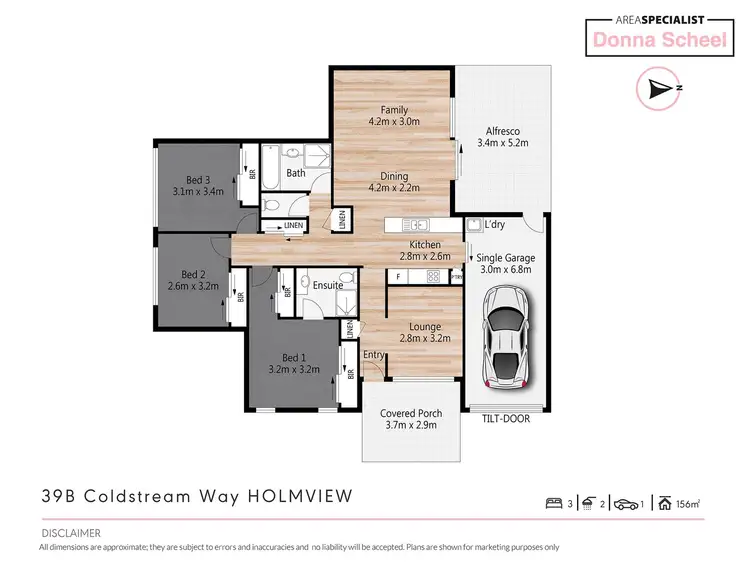 Floorplan of Homely semi-detached listing, 39B Coldstream Way, Holmview QLD 4207