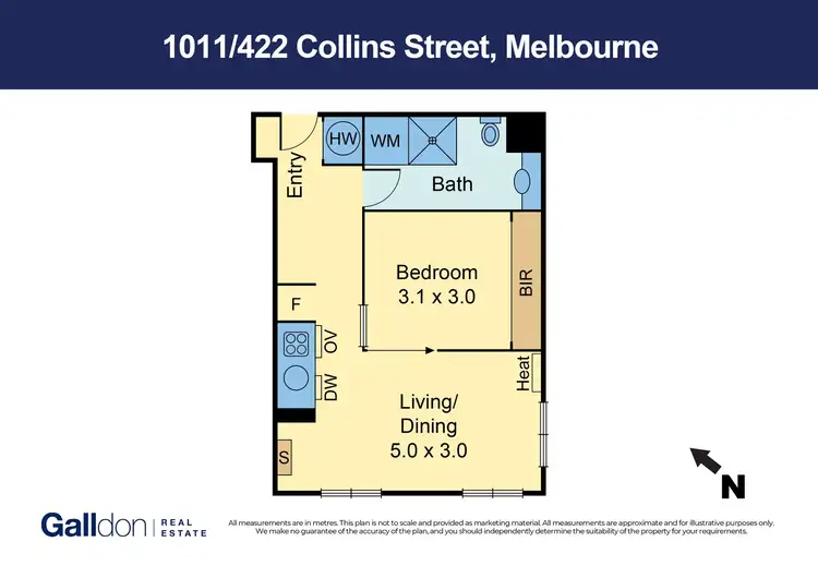 Floorplan of Homely apartment listing, 1011/422 COLLINS STREET, Melbourne VIC 3000