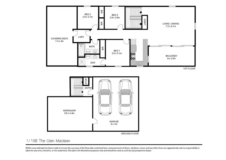 Floorplan of Homely townhouse listing, 1/10B The Glen, Maclean NSW 2463