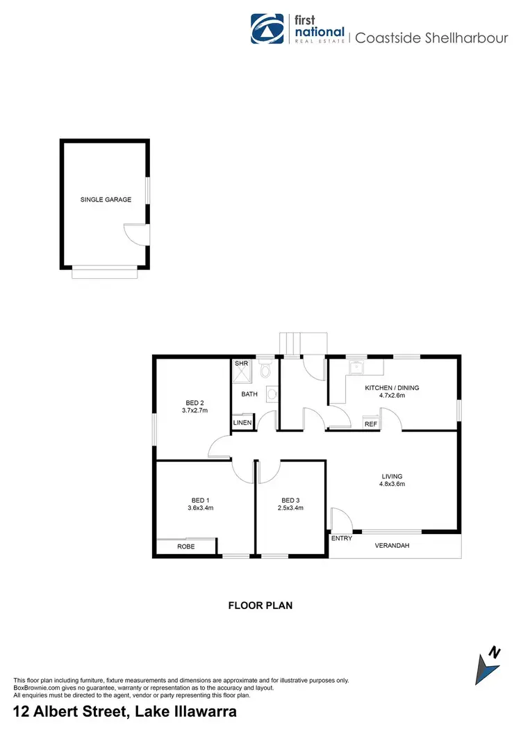 Floorplan of Homely house listing, 12 Albert Street, Lake Illawarra NSW 2528