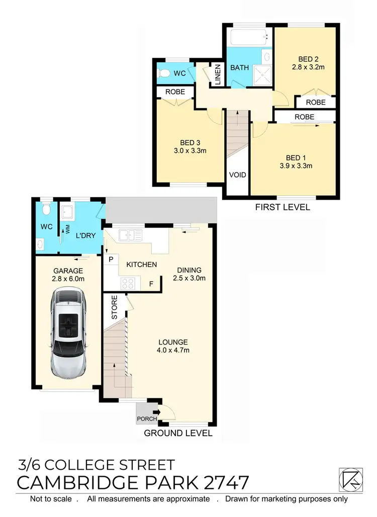 Floorplan of Homely townhouse listing, 3/6 College Street, Cambridge Park NSW 2747