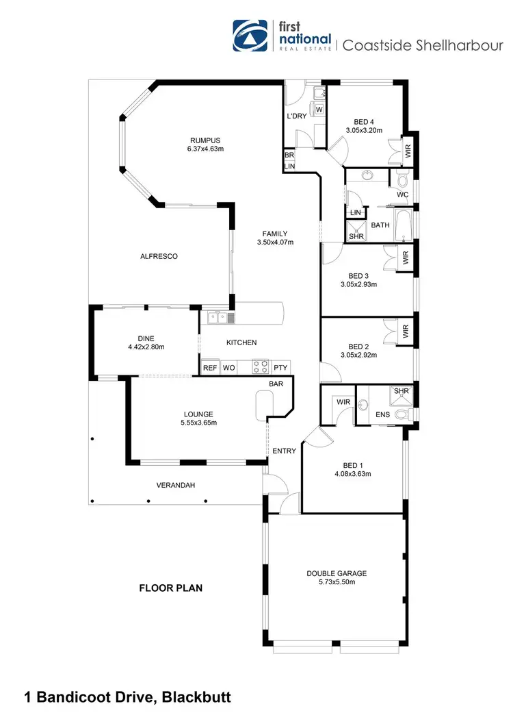 Floorplan of Homely house listing, 1 Bandicoot Drive, Blackbutt NSW 2529