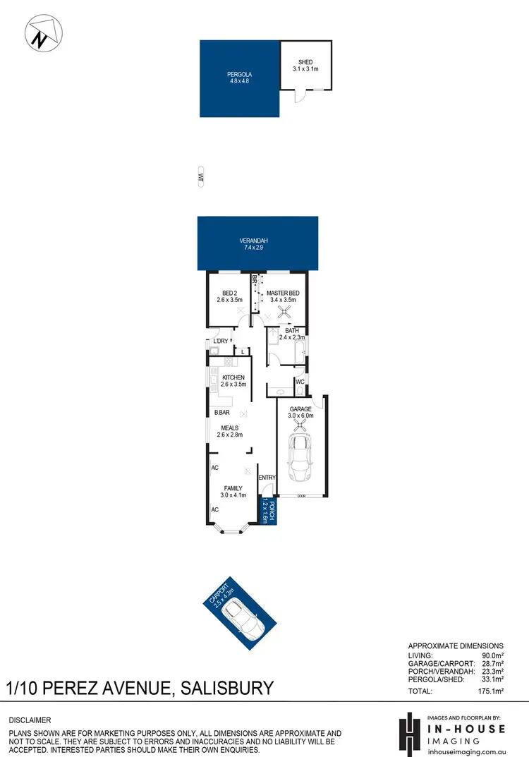 Floorplan of Homely unit listing, 1/10 Perez Avenue, Salisbury SA 5108
