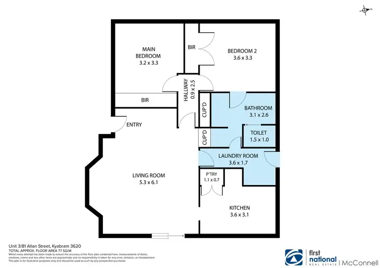 Floorplan of Homely townhouse listing, 3/81 Allan Street, Kyabram VIC 3620