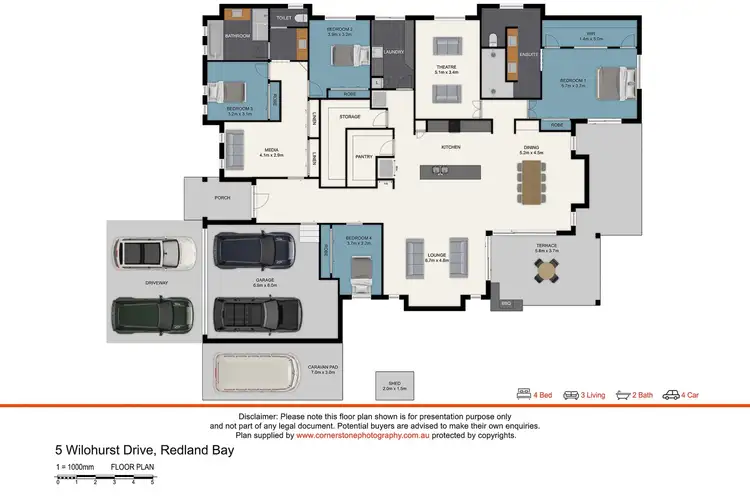 Floorplan of Homely house listing, 5 Wilohurst Drive, Redland Bay QLD 4165