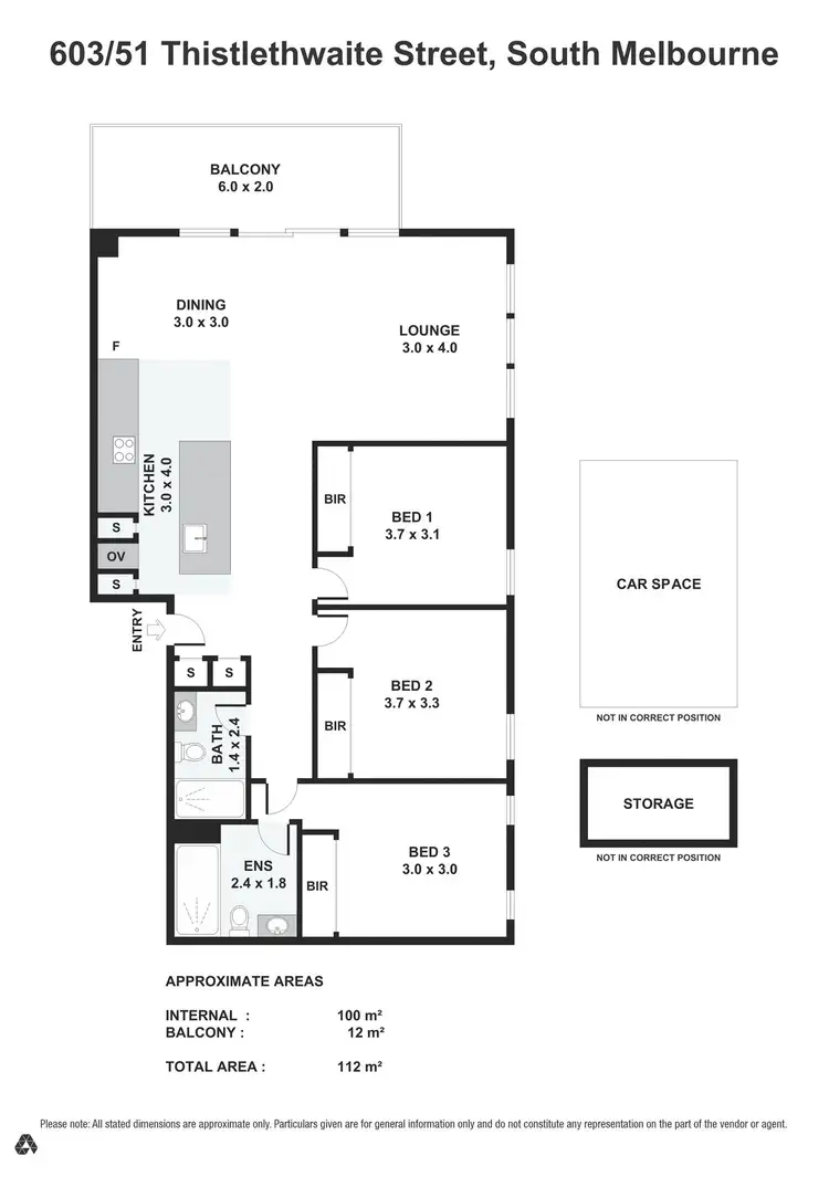 Floorplan of Homely apartment listing, 603/51 Thistlethwaite Street, South Melbourne VIC 3205