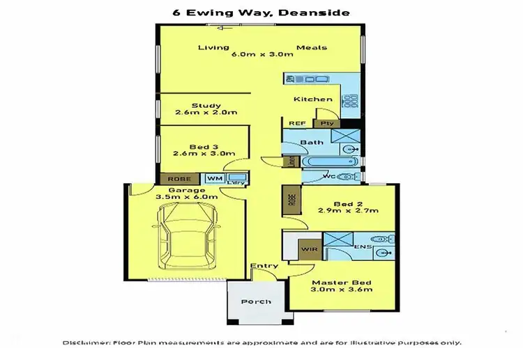 Floorplan of Homely house listing, 6 Ewing Way, Deanside VIC 3336