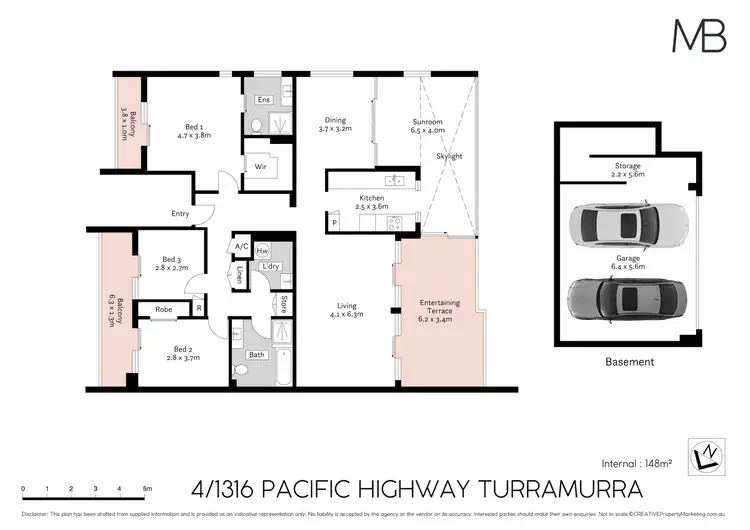 Floorplan of Homely apartment listing, 4/1316 Pacific Highway, Turramurra NSW 2074
