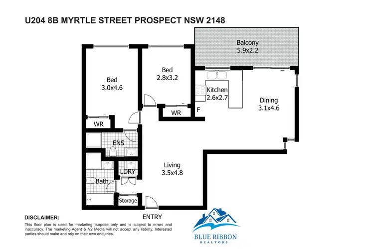 Floorplan of Homely unit listing, 204/8B MYRTLE STREET, Prospect NSW 2148