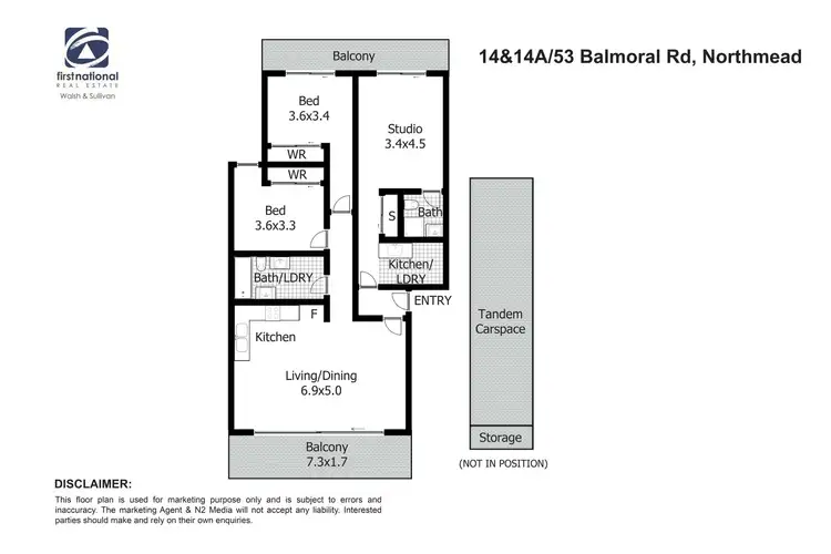Floorplan of Homely apartment listing, 14 &14a/53-59 Balmoral Road, Northmead NSW 2152