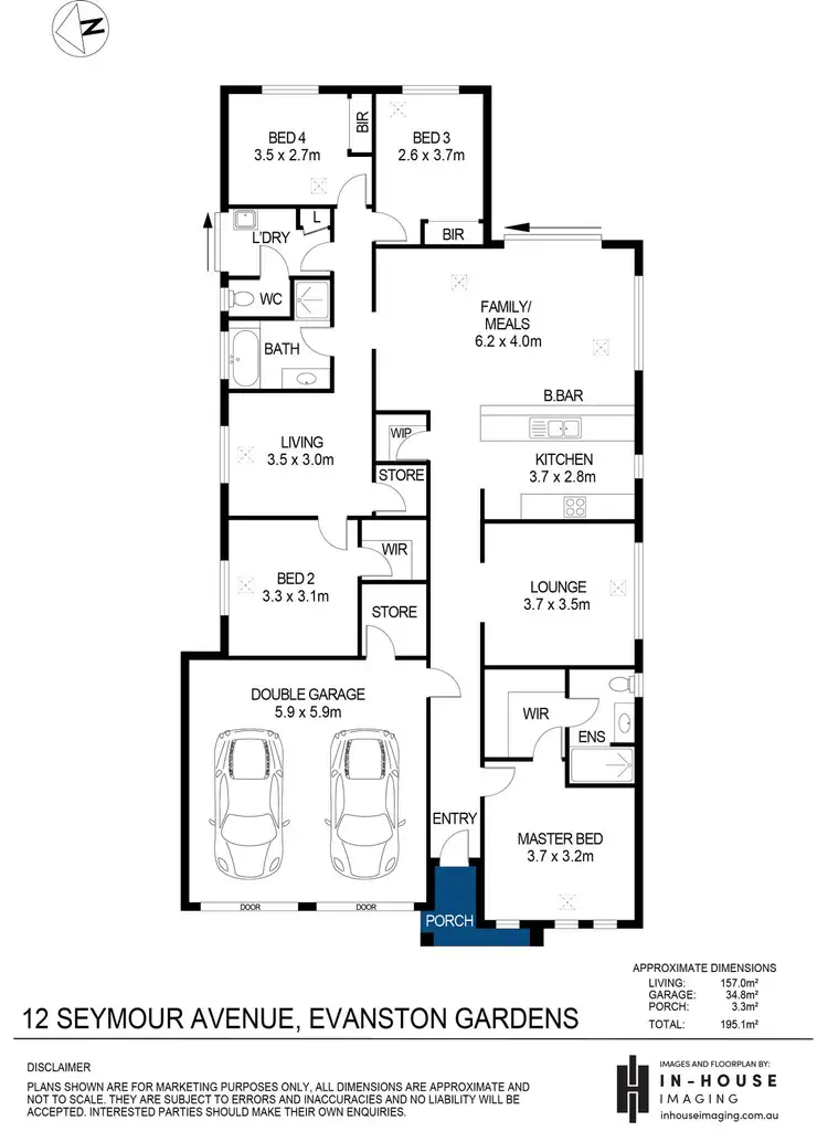 Floorplan of Homely house listing, 12 SEYMOUR AVENUE, Evanston Gardens SA 5116